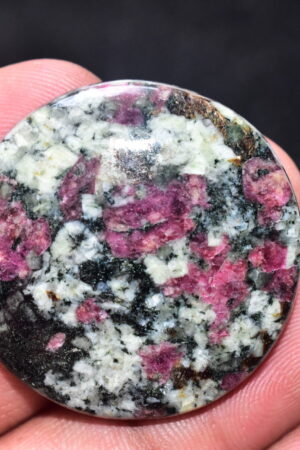 Eudialyte Cabochon / Top Grade Eudialyte Gemstone / Round Shape / 60.00 Ct. / 35x5 mm. / Loose Gemstone / B-111