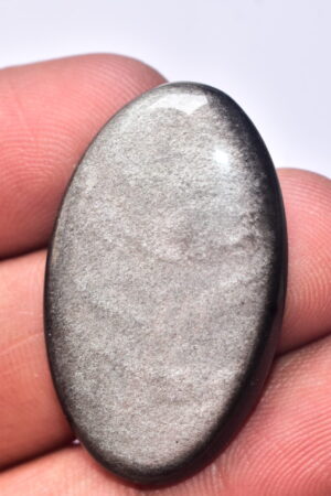 Silver Sheen Obsidian Cabochon / Top Grade Silver Obsidian Gemstone / Oval Shape / 32.60 Ct. / 35x21x5 mm. / Loose Gemstone / B-121