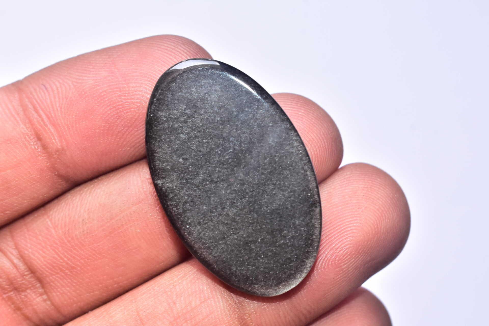 Silver Sheen Obsidian Cabochon / Top Grade Silver Obsidian Gemstone / Oval Shape / 32.60 Ct. / 35x21x5 mm. / Loose Gemstone / B-121 - Image 4