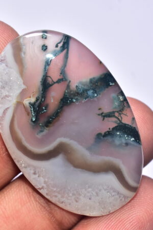 Solar Moss Agate Cabochon / Top Grade Solar Moss Agate Gemstone / Oval Shape / 47.55 ct. / 37x27x5 mm. Loose Gemstone B-198