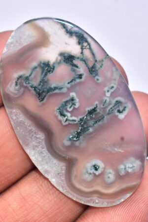 Solar Moss Agate Cabochon / Top Grade Solar Moss Agate Gemstone / Oval Shape / 51.00 ct. / 49x29x4 mm. B-190