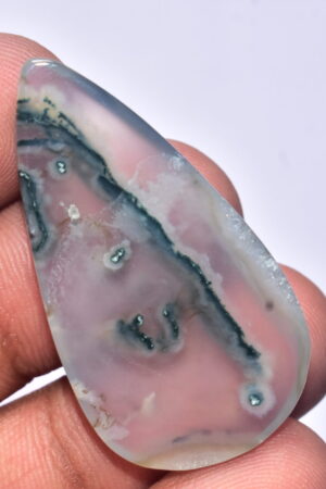 Solar Moss Agate Cabochon / Top Grade Solar Moss Agate Gemstone / Pear Shape / 42.20 ct. / 42x23x5 mm. Loose Gemstone / B-180