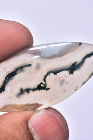 Solar Moss Agate Cabochon / Top Grade Solar Moss Agate Gemstone / Freeform Shape / 35.00 ct. / 45x20x5 mm. Loose Gemstone B-194