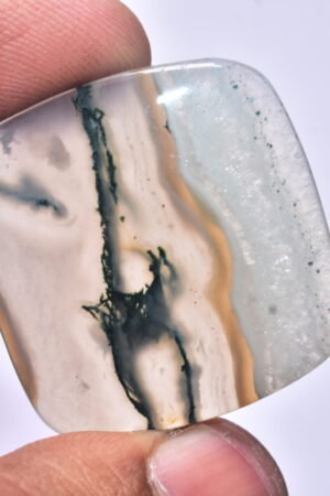 Solar Moss Agate Cabochon / Top Grade Solar Moss Agate Gemstone / Cushion Shape / 50.35 ct. / 30x31x5 mm. Loose Gemstone B-193