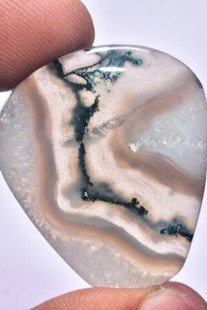 Solar Moss Agate Cabochon / Top Grade Solar Moss Agate Gemstone / Freeform Shape / 35.80 ct. / 32x28x5 mm. Loose Gemstone B-178