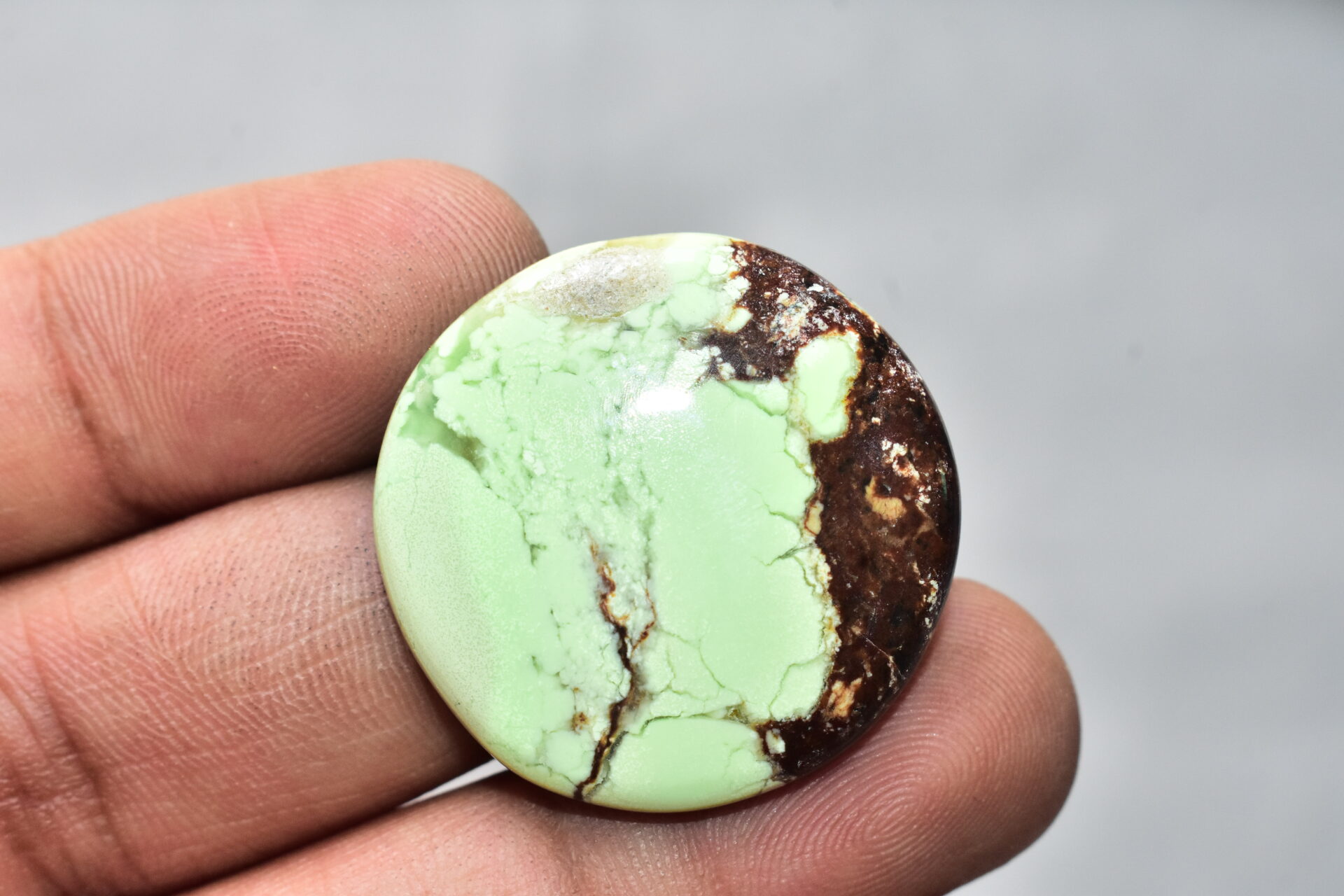Lemon Chrysoprase Gemstone / For Jewelry / Round Shape / 51.55 Ct. / 31x5 mm. Loose Gemstone A-831