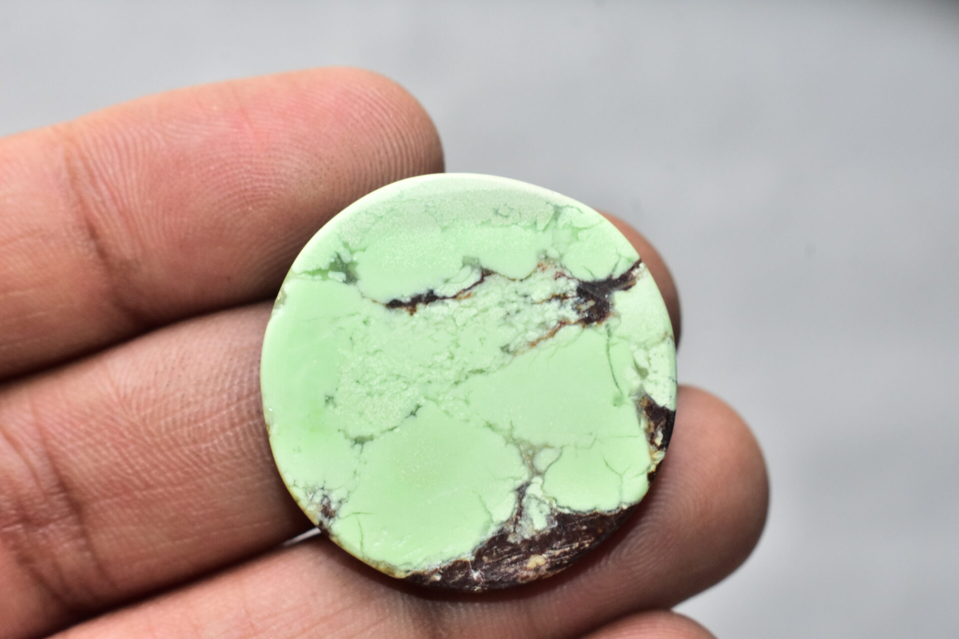 Lemon Chrysoprase Gemstone / For Jewelry / Round Shape / 51.55 Ct. / 31x5 mm. Loose Gemstone A-831 - Image 4
