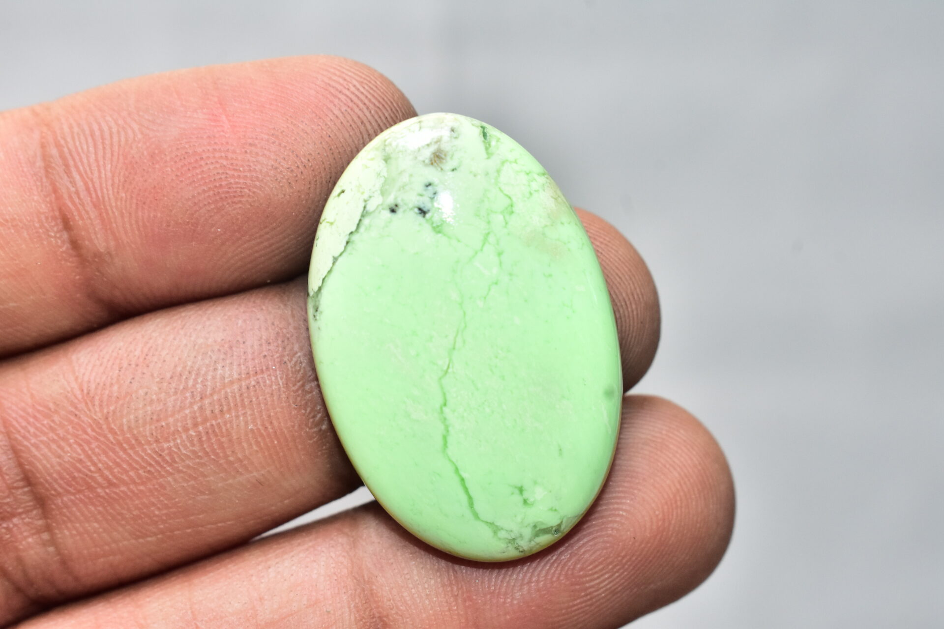 Lemon Chrysoprase Gemstone / For Jewelry / Oval Shape / 44.15 Ct. / 34x22x6 mm. Loose Gemstone A-830