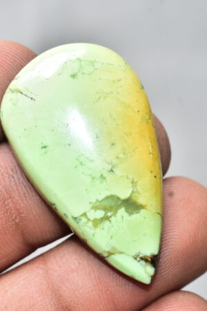 Lemon Chrysoprase Gemstone / For Jewelry / Pear Shape / 44.55 Ct. / 39x22x6 mm. Loose Gemstone A-829
