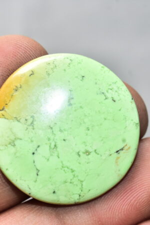 Lemon Chrysoprase Gemstone / Round Shape / 45.35 Ct. / 31x5 mm. Loose Gemstone A-827