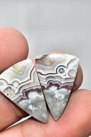 Crazy Lace Agate Pair Cabochon / Freeform Shape / 16.20 Ct. / 23x15x3 mm. / Loose Gemstone / A-843