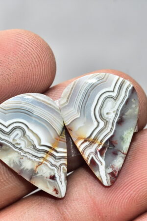 Crazy Lace Agate Pair Cabochon / Oval Shape / 19.00 Ct. / 22x16x3 mm. / Loose Gemstone / A-845