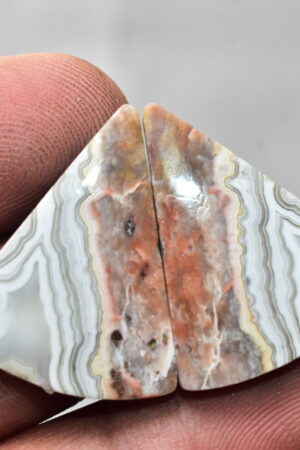 Crazy Lace Agate Pair Cabochon / Freeform Shape / 33.50 Ct. / 28x22x5 mm. / Loose Gemstone / A-842
