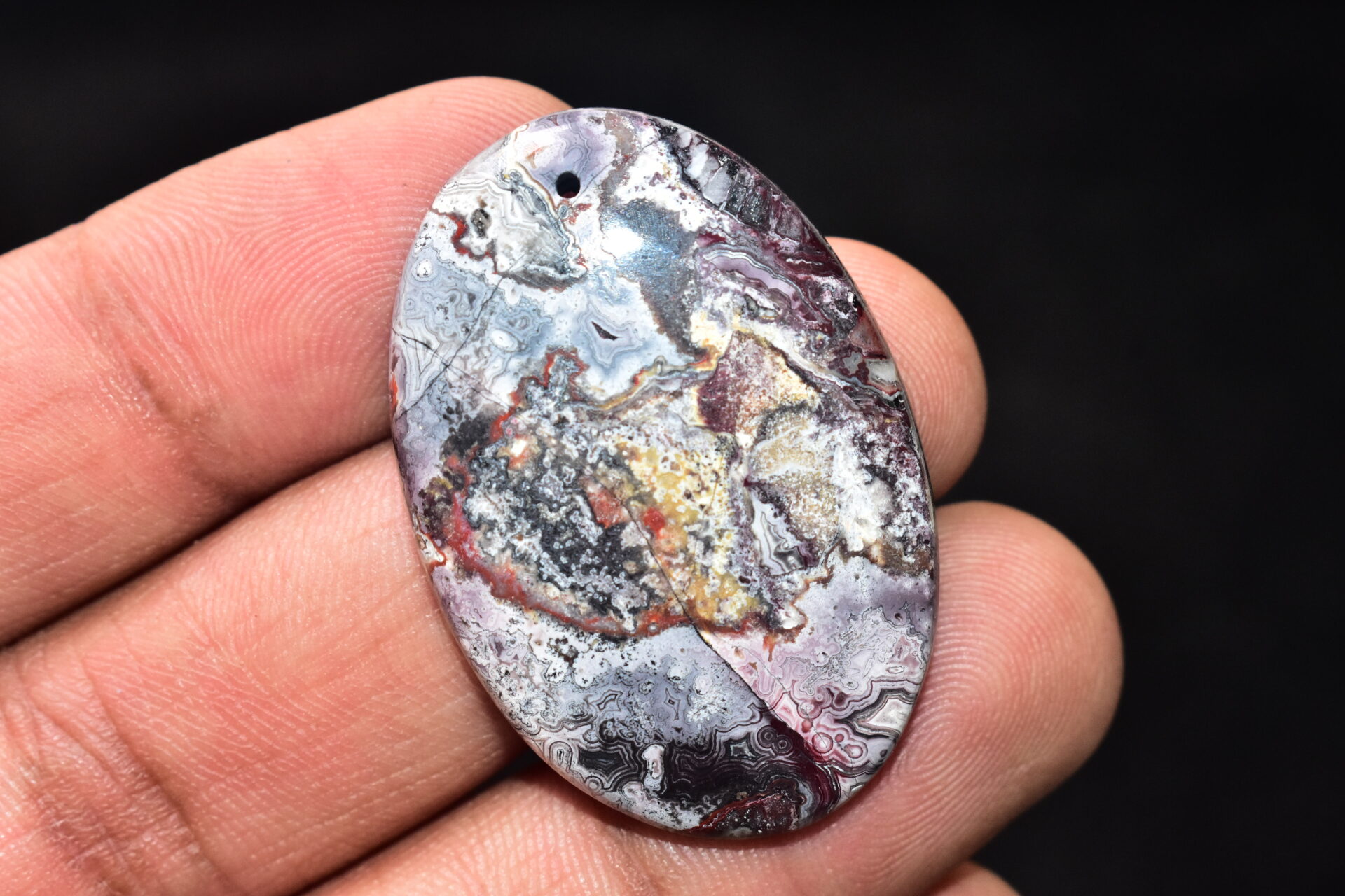Crazy Lace Agate Gemstone / Oval Shape / 52.300 Ct. / 40x27x6 mm. / Loose Gemstone / A-970