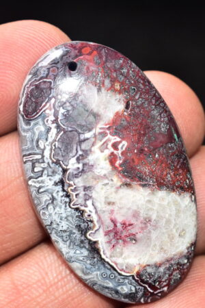 Crazy Lace Agate Cabochon / Pear Shape / 53.05 Ct. / 43x26x6 mm. / Loose Gemstone / A-972