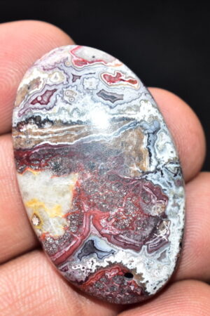 Crazy Lace Agate Cabochon / Pear Shape / 46x55 Ct. / 43x23x6 mm. / Loose Gemstone / A-982