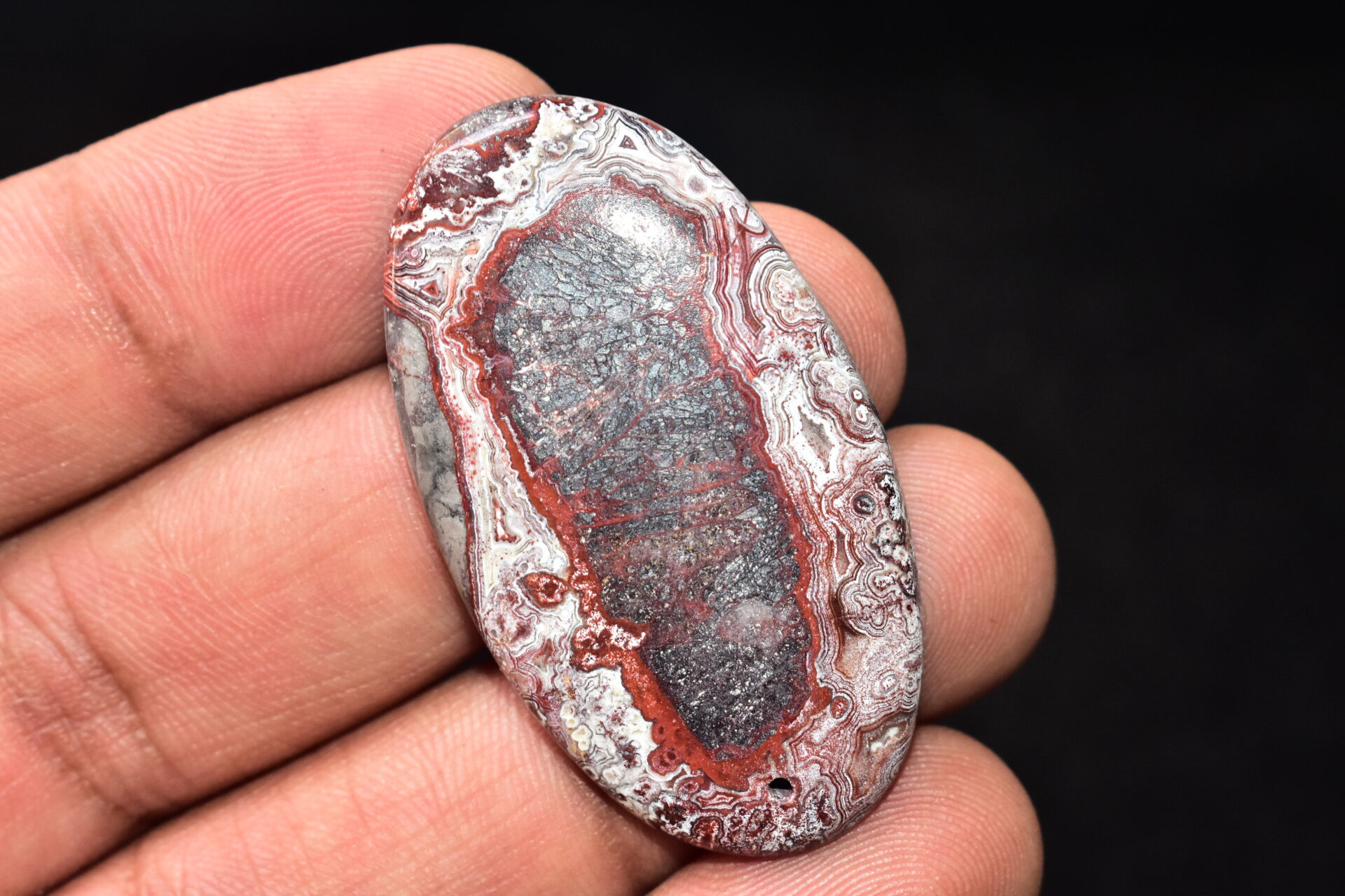 Crazy Lace Agate Cabochon / Oval Shape / 54.20 Ct. / 45x25x5 mm. / Loose Gemstone / A-971