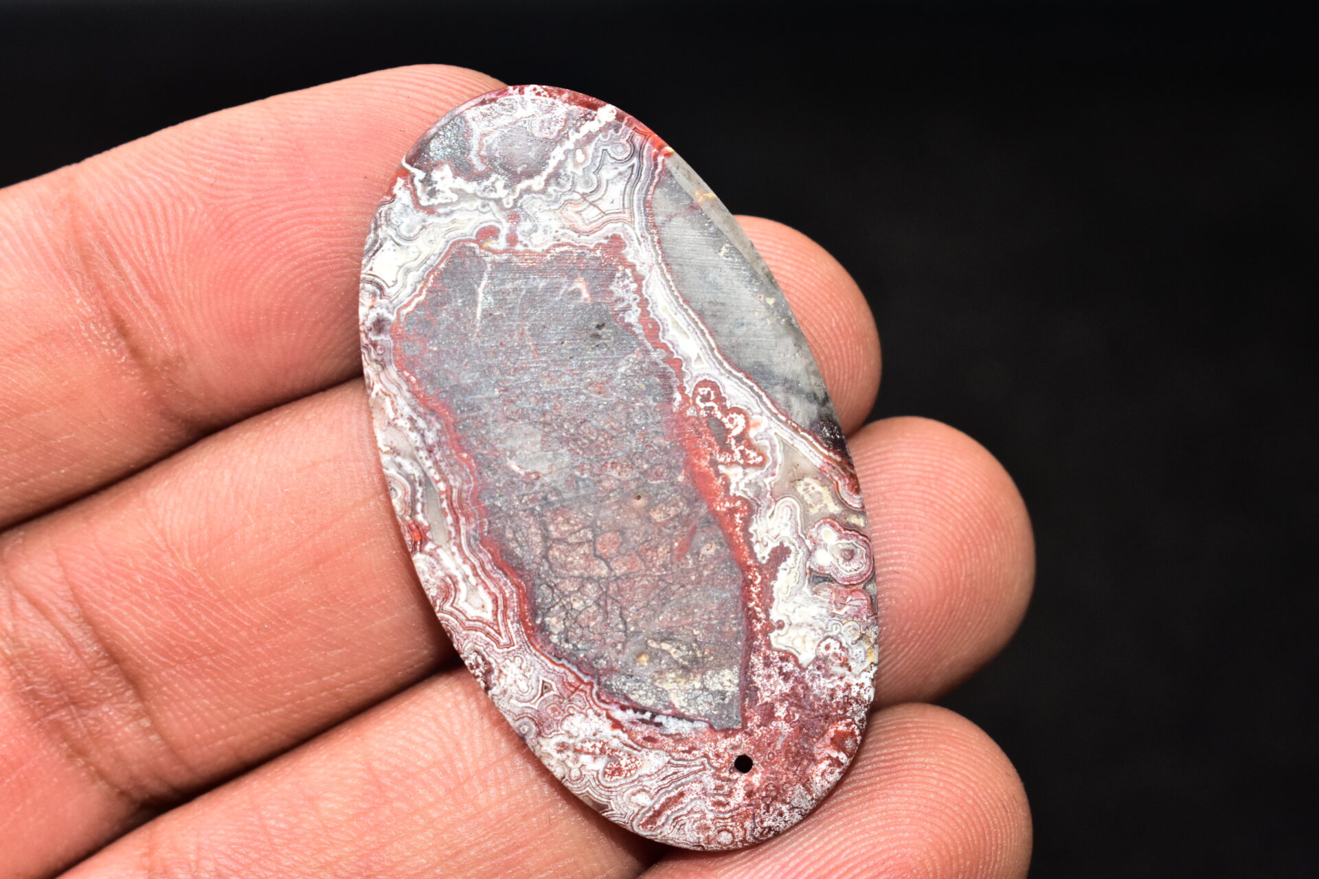 Crazy Lace Agate Cabochon / Oval Shape / 54.20 Ct. / 45x25x5 mm. / Loose Gemstone / A-971 - Image 3