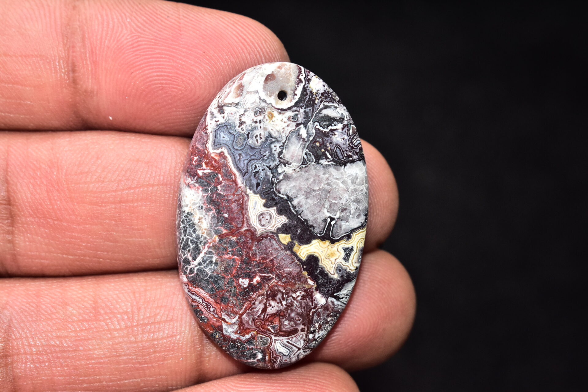 Crazy Lace Agate Cabochon / Oval Shape / 42.65 Ct. / 39x24x5 mm. / Loose Gemstone / A-983 - Image 2