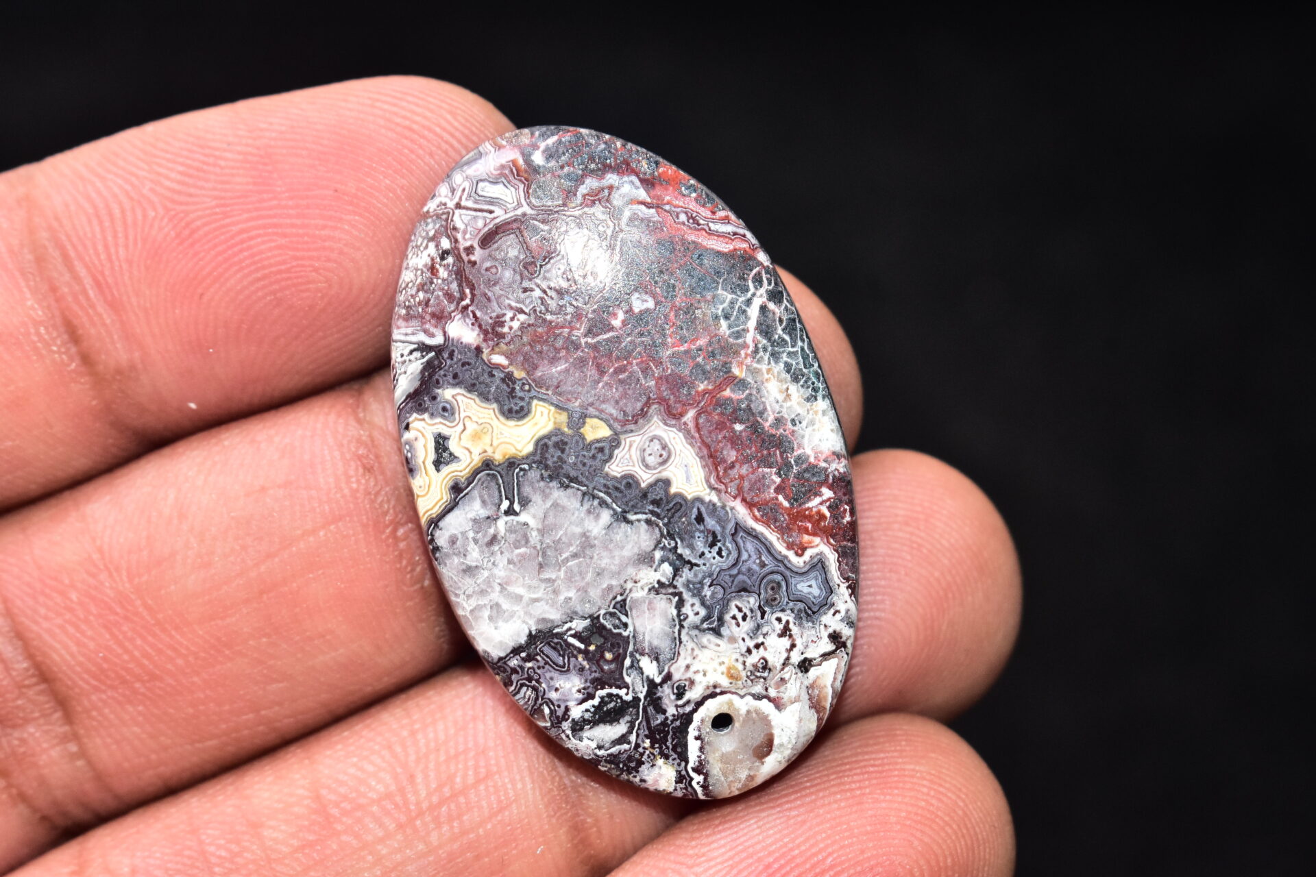 Crazy Lace Agate Cabochon / Oval Shape / 42.65 Ct. / 39x24x5 mm. / Loose Gemstone / A-983