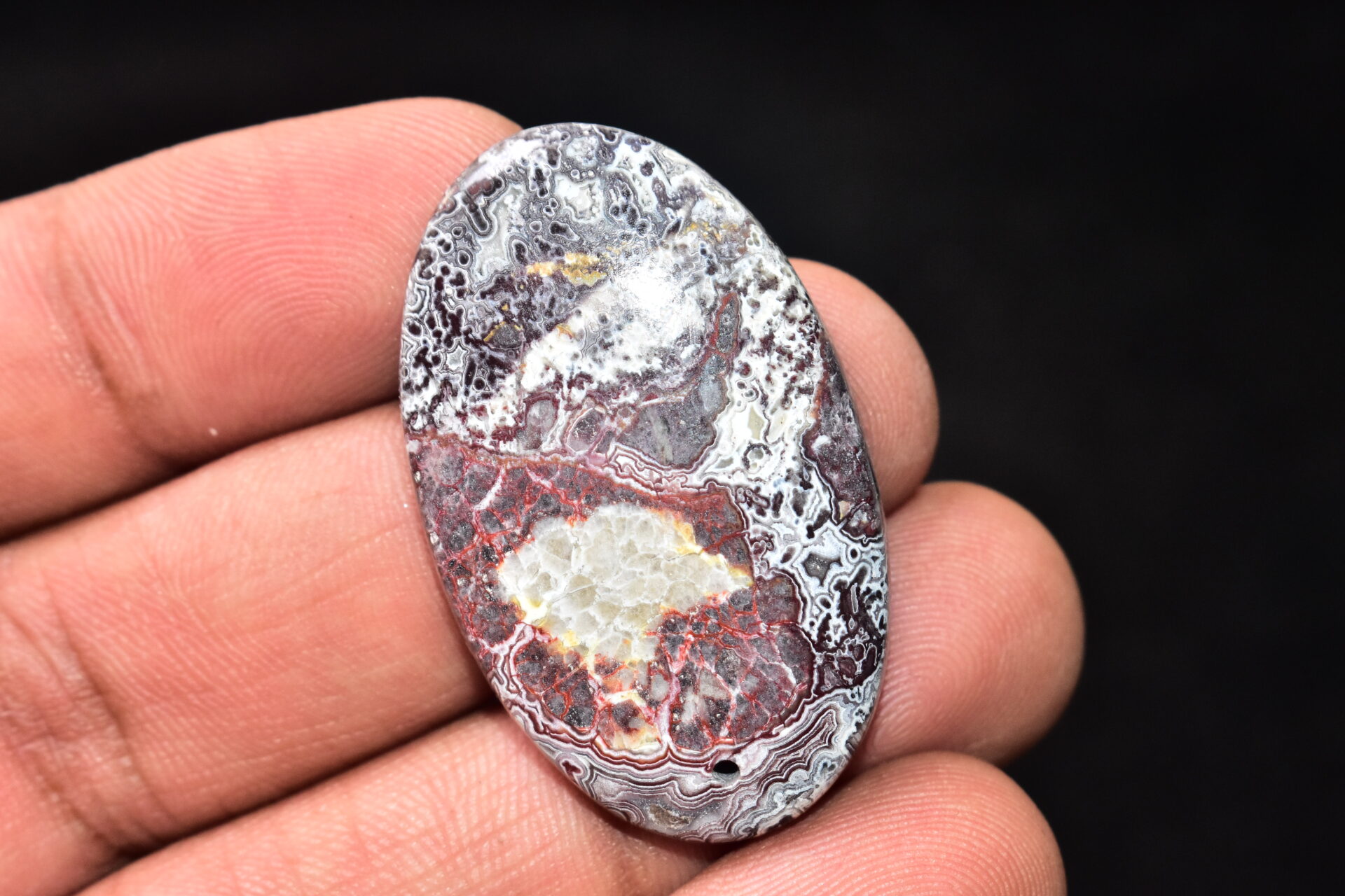 Crazy Lace Agate Cabochon / Pear Shape / 46.55 Ct. / 40x24x6 mm. / Loose Gemstone / A-985 - Image 3
