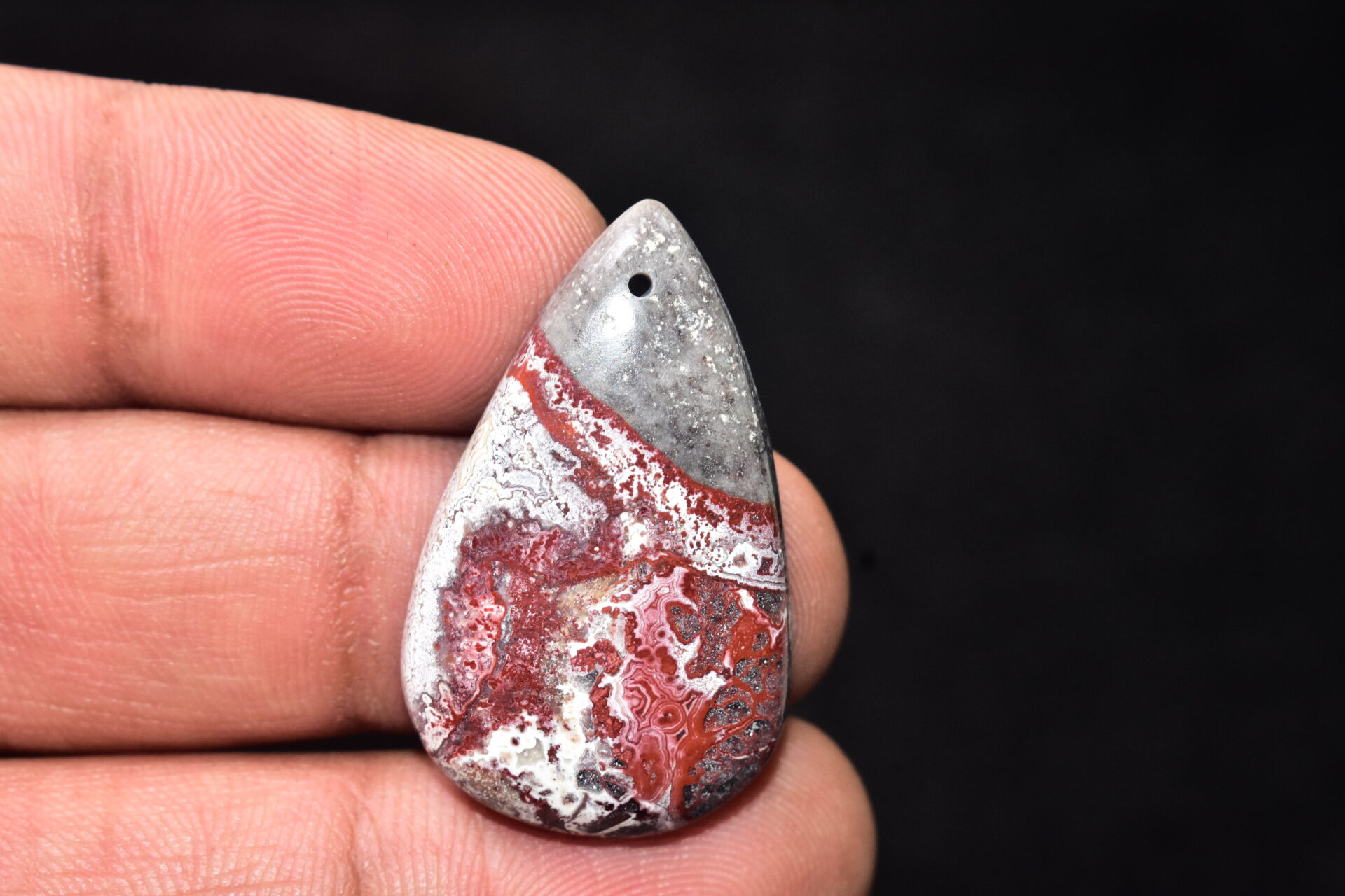 Crazy Lace Agate Cabochon / Pear Shape / 31.95 Ct. / 34x21x6 mm. / Loose Gemstone / A-978 - Image 2