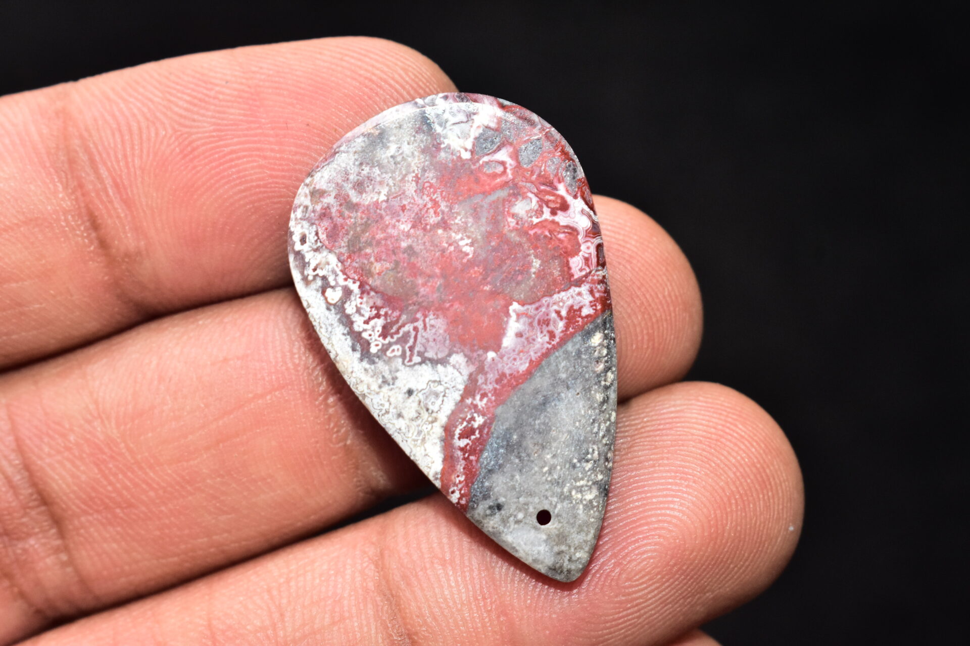 Crazy Lace Agate Cabochon / Pear Shape / 31.95 Ct. / 34x21x6 mm. / Loose Gemstone / A-978 - Image 4