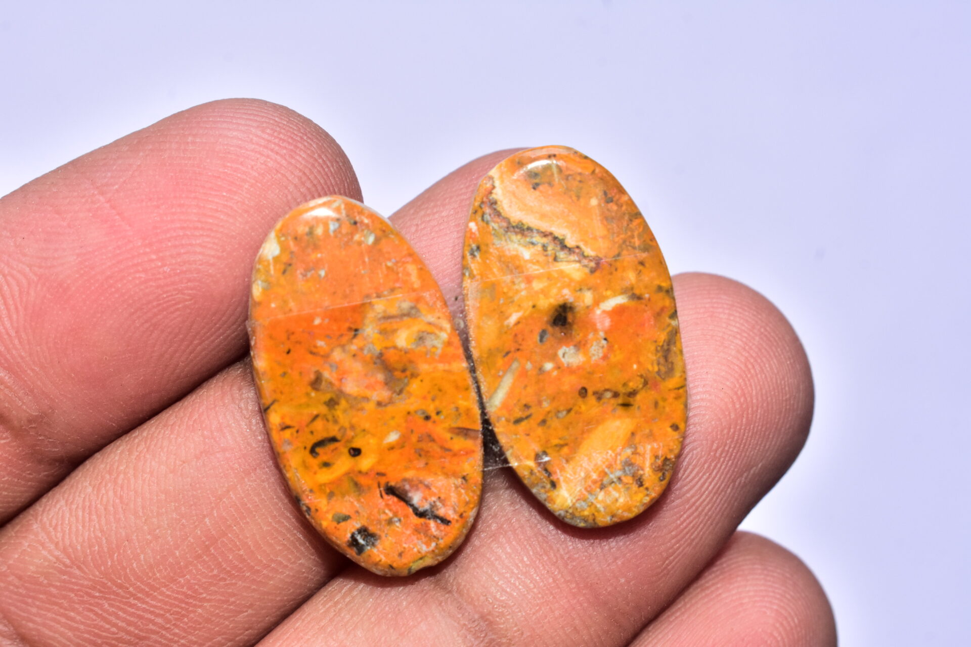 Bumble Bee Jasper Pair Gemstone / Oval Shape / 28.55 ct. / 25x14x4mm Loose Gemstone S-158 - Image 3