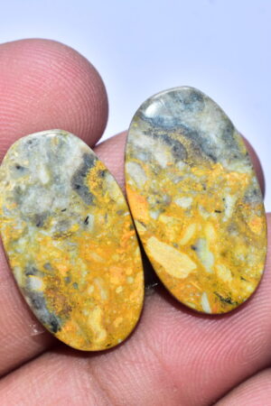 Bumble Bee Jasper Pair Gemstone / Oval Shape / 23.45 ct. / 25x14x4 mm. / Loose Gemstone S-150