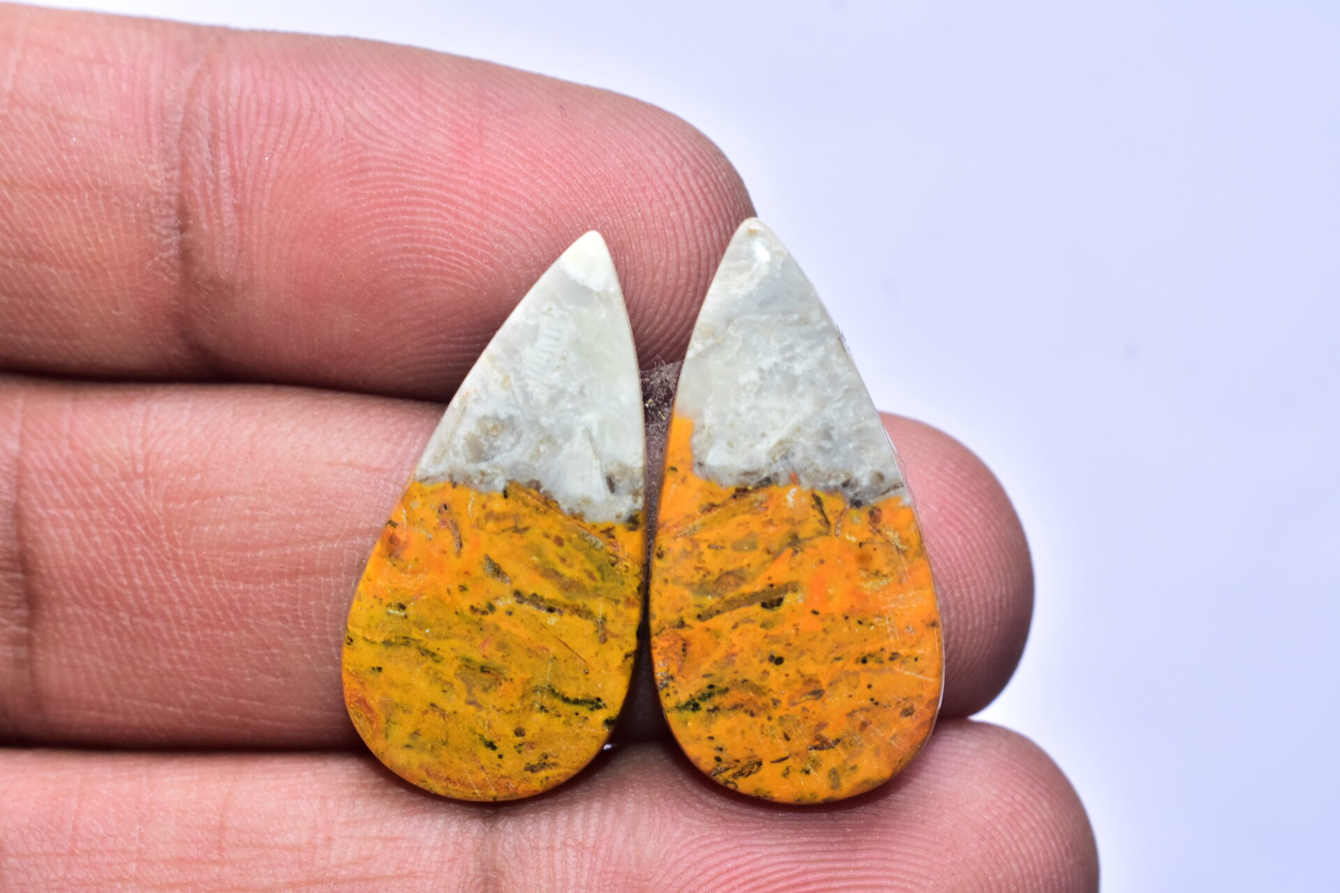 Bumble Bee Jasper Pair Gemstone / Pear Shape / 2715 ct. / 28x14x4 mm. Loose Gemstone S-159 - Image 2