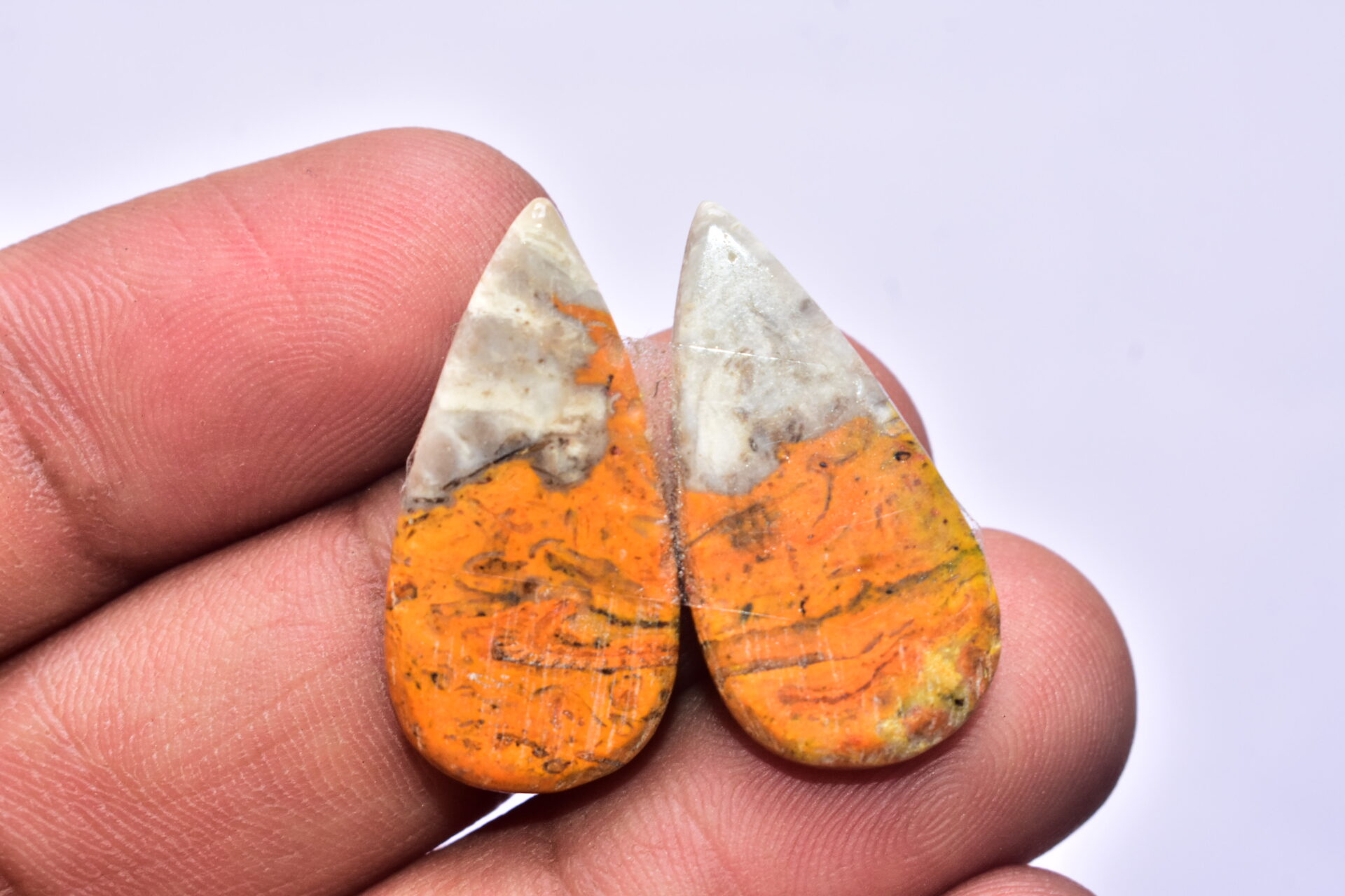 Bumble Bee Jasper Pair Gemstone / Pear Shape / 2715 ct. / 28x14x4 mm. Loose Gemstone S-159 - Image 4
