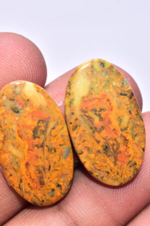 Bumble Bee Jasper Pair Gemstone / Oval Shape / 23.60 ct. / 24x14x4 mm. Loose Gemstone S-162
