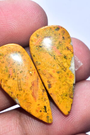 Bumble Bee Jasper Pair Gemstone / Pear Shape / 25.10 ct. / 29x13x4 mm. Loose Gemstone S-168