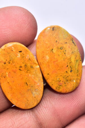 Bumble Bee Jasper Pair Gemstone / Oval Shape / 26.00 ct. / 24x15x4 mm Loose Gemstone S-151