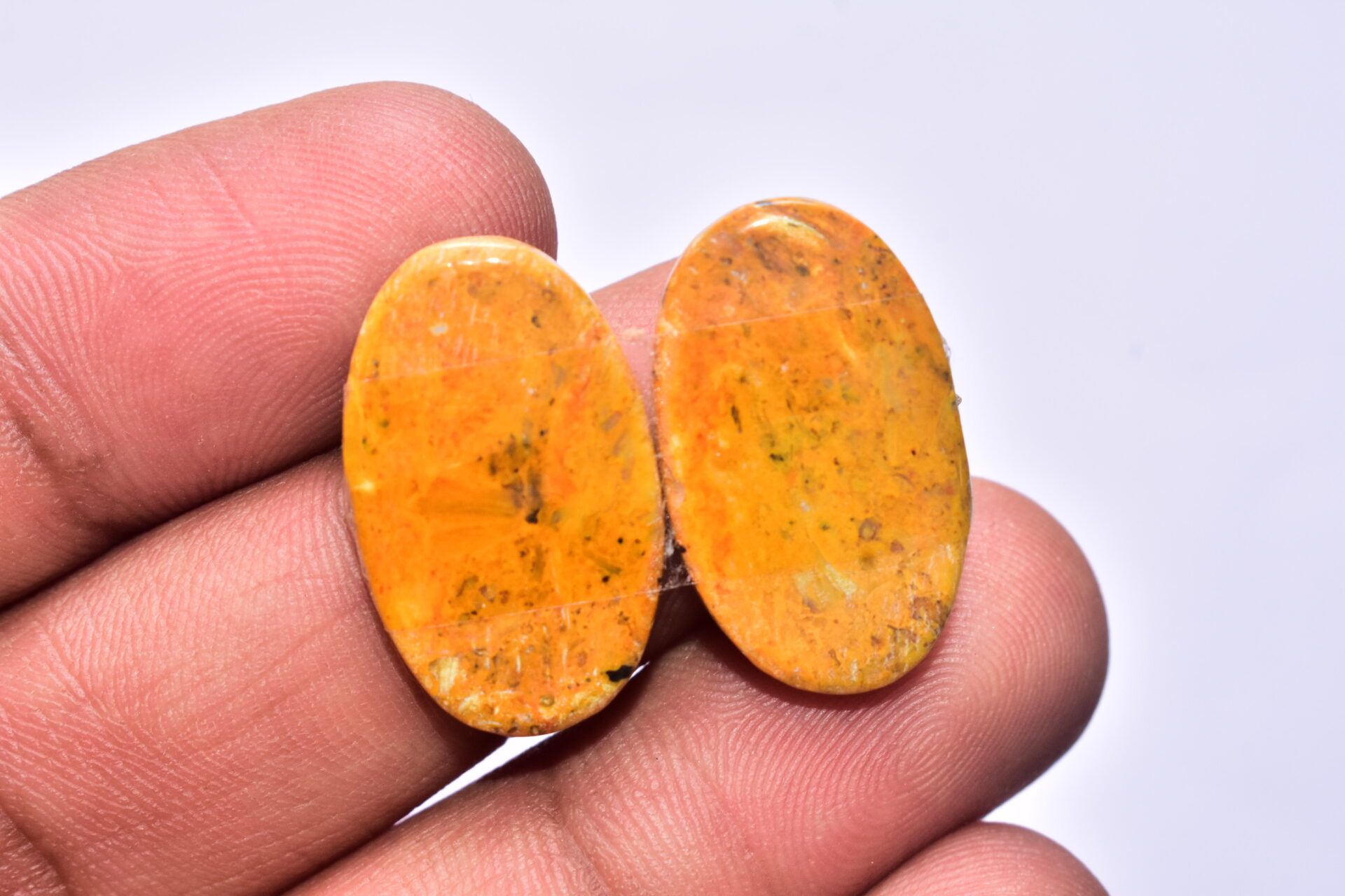 Bumble Bee Jasper Pair Gemstone / Oval Shape / 26.00 ct. / 24x15x4 mm Loose Gemstone S-151 - Image 4