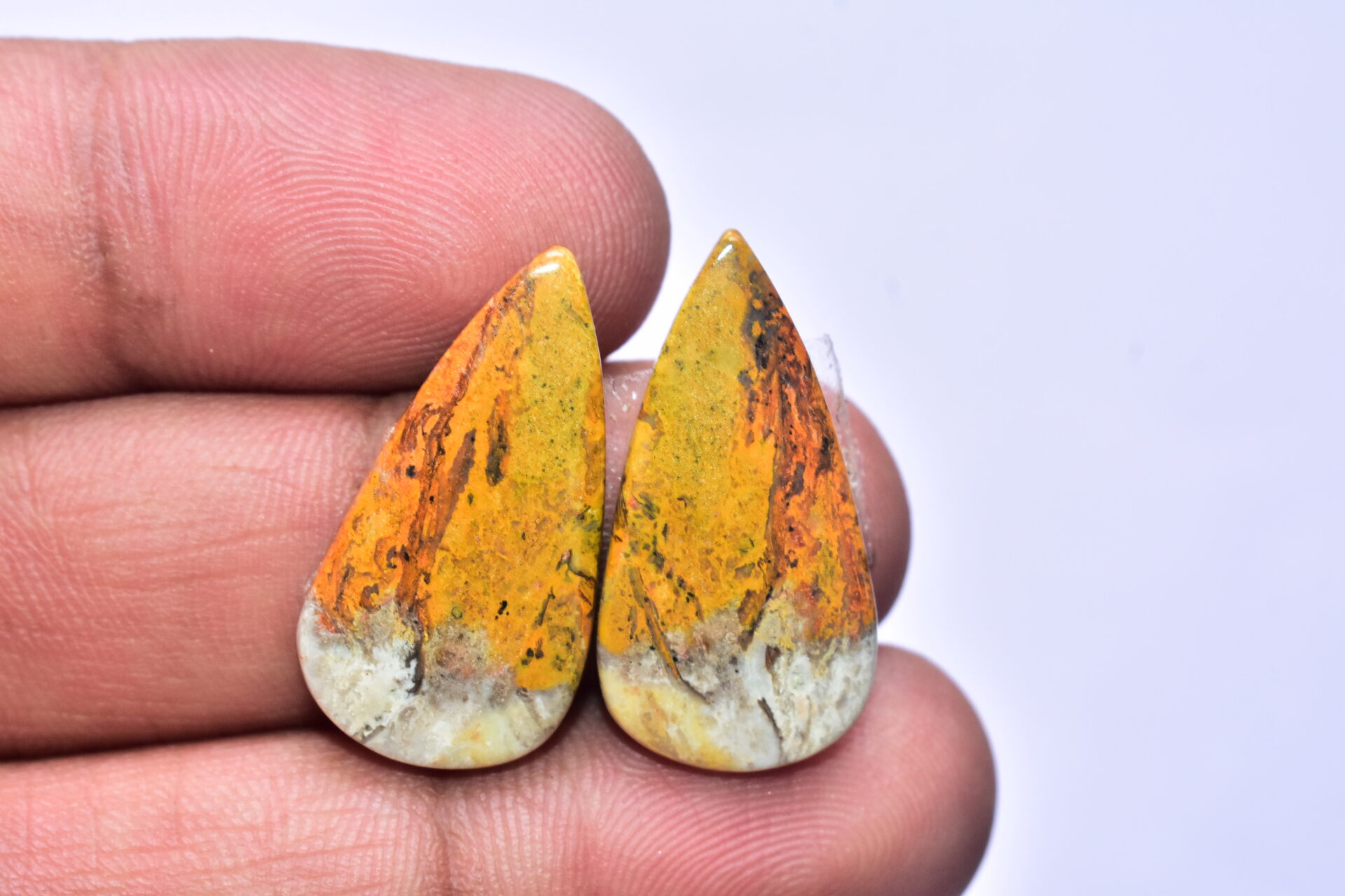 Bumble Bee Jasper Pair Gemstone / Pear Shape / 23.80 ct. / 21x14x4 mm. / Loose Gemstone S-165 - Image 2