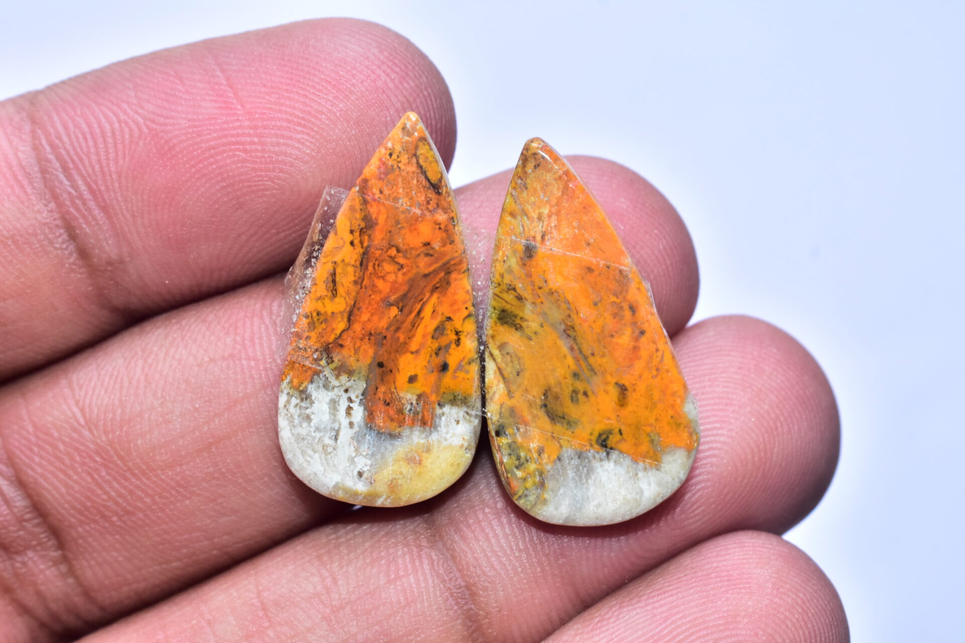 Bumble Bee Jasper Pair Gemstone / Pear Shape / 23.80 ct. / 21x14x4 mm. / Loose Gemstone S-165 - Image 4