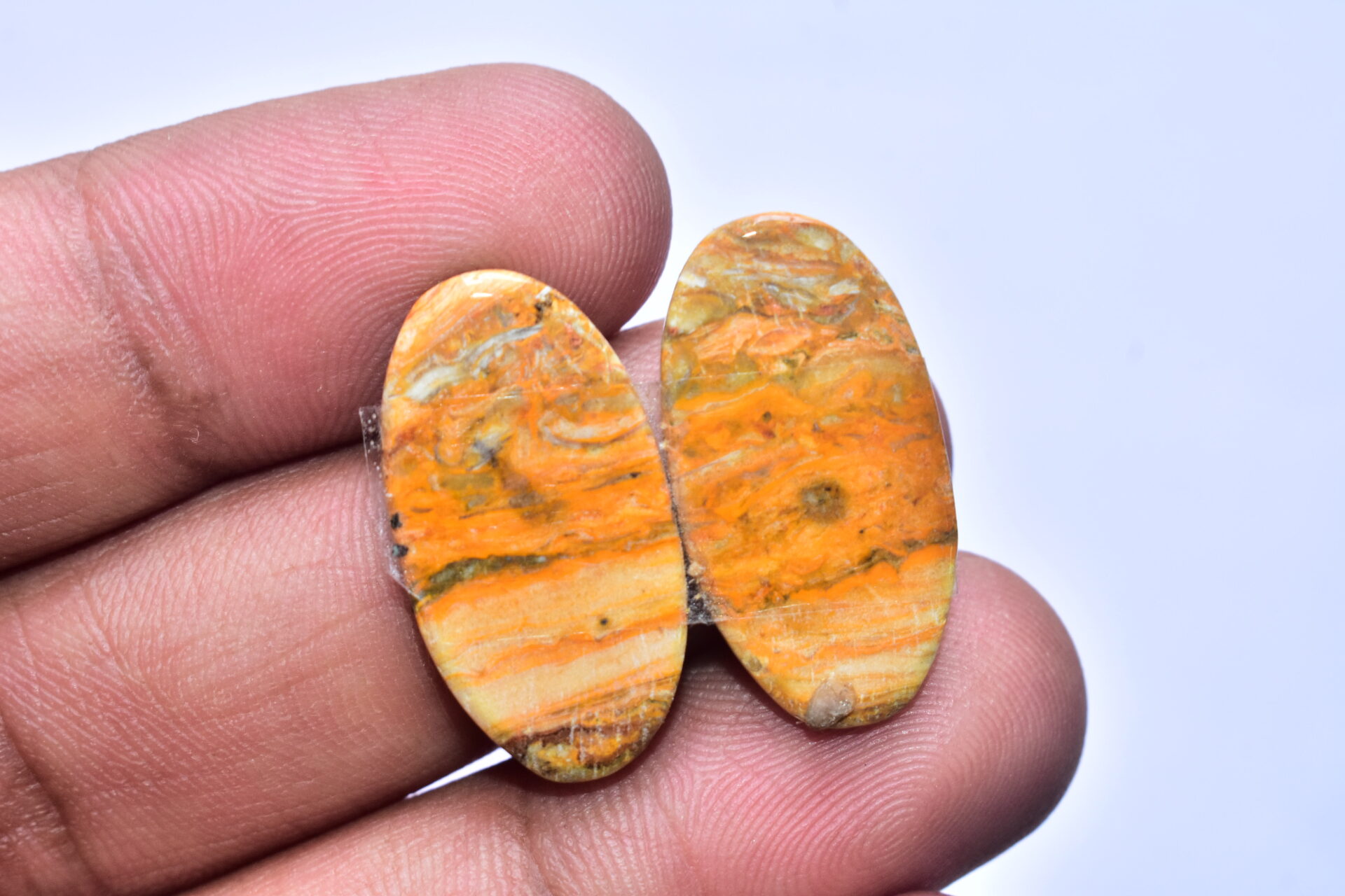 Bumble Bee Jasper Pair Gemstone / Oval Shape / 23.20 ct. / 26x14x3 mm. Loose Gemstone S-174 - Image 4