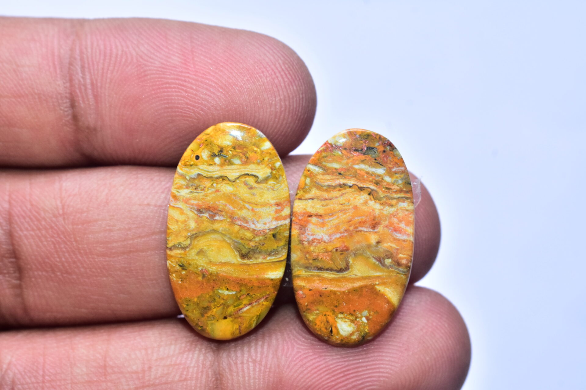Bumble Bee Jasper Pair Gemstone / Oval Shape / 23.05 ct. / 25x14x3 mm. / Loose Gemstone S-166 - Image 2
