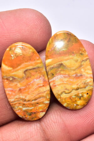Bumble Bee Jasper Pair Gemstone / Oval Shape / 23.05 ct. / 25x14x3 mm. / Loose Gemstone S-166