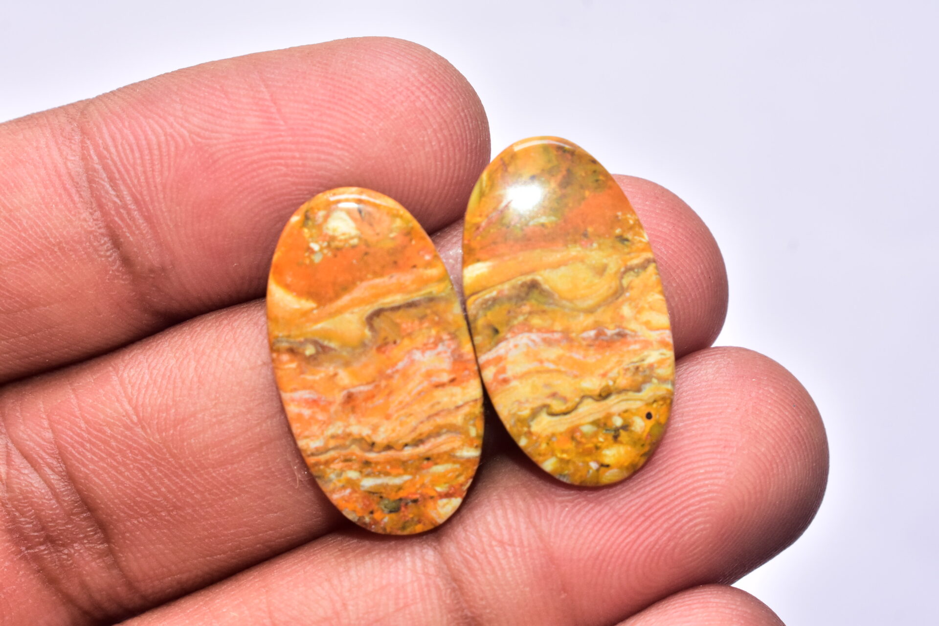 Bumble Bee Jasper Pair Gemstone / Oval Shape / 23.05 ct. / 25x14x3 mm. / Loose Gemstone S-166
