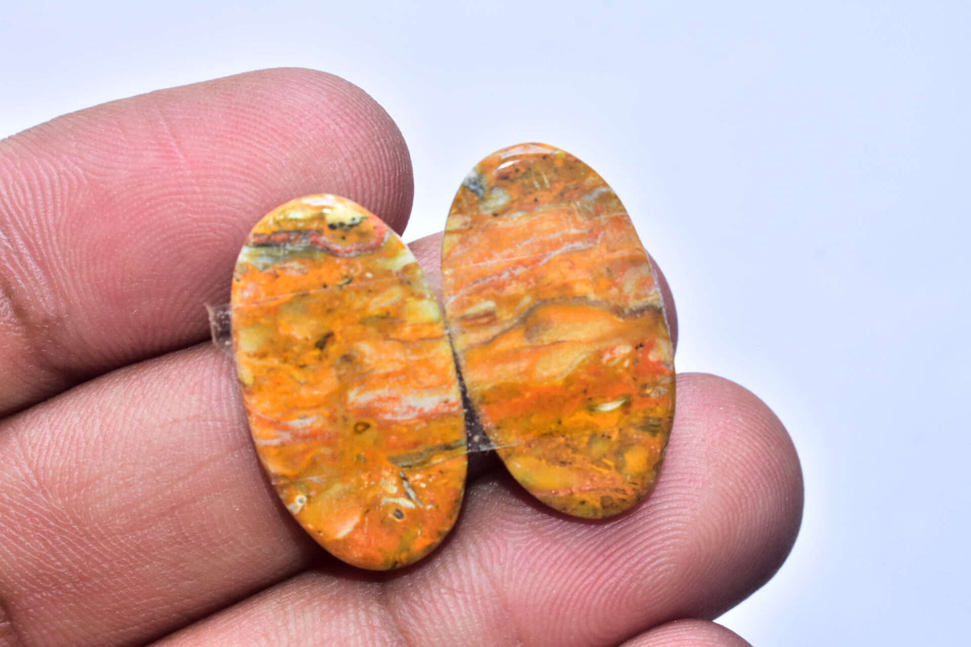 Bumble Bee Jasper Pair Gemstone / Oval Shape / 23.05 ct. / 25x14x3 mm. / Loose Gemstone S-166 - Image 4