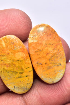 Bumble Bee Jasper Pair Gemstone / Oval Shape / 26.60 ct. / 25x14x4 mm. / Loose Gemstone S-157