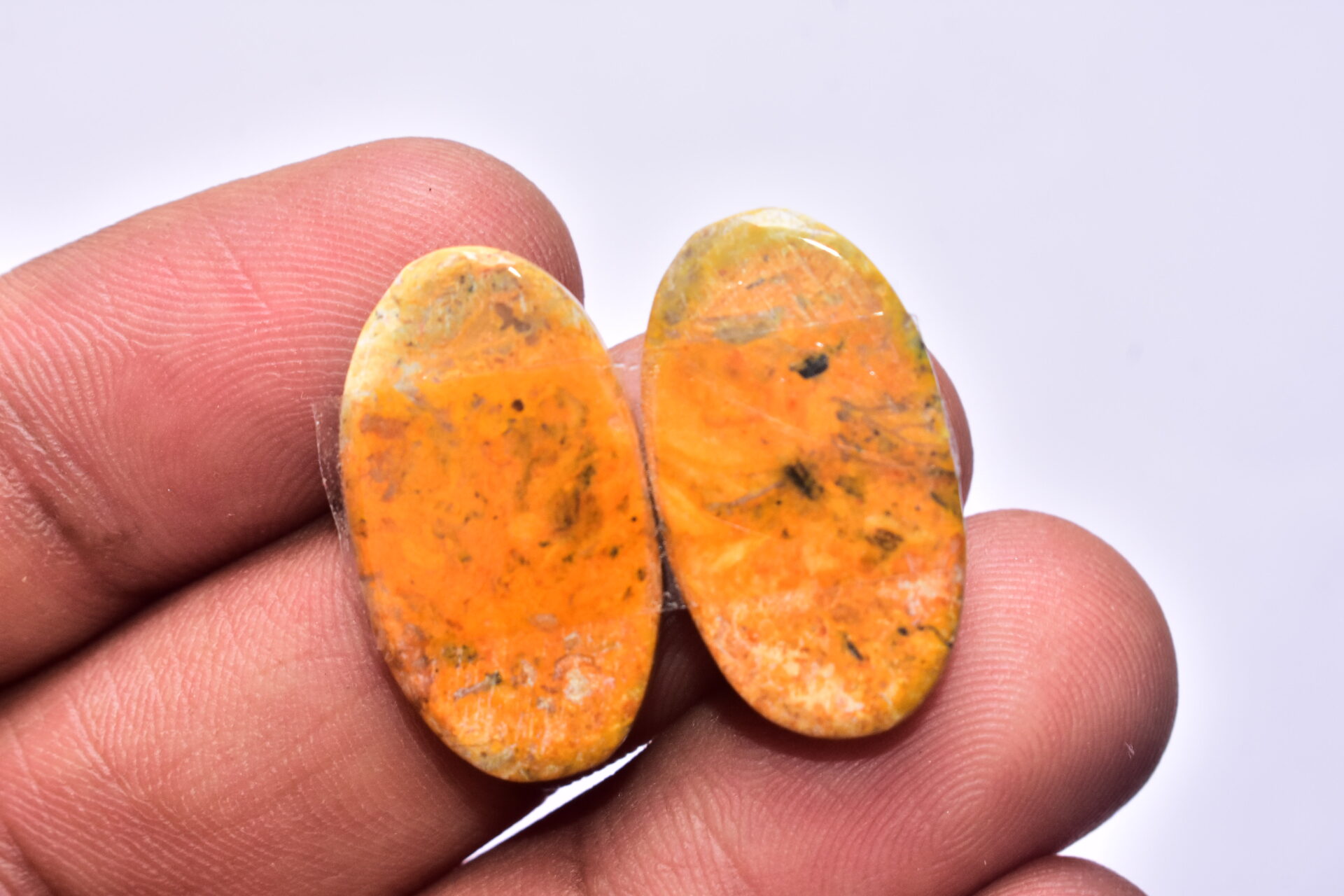 Bumble Bee Jasper Pair Gemstone / Oval Shape / 26.60 ct. / 25x14x4 mm. / Loose Gemstone S-157 - Image 3