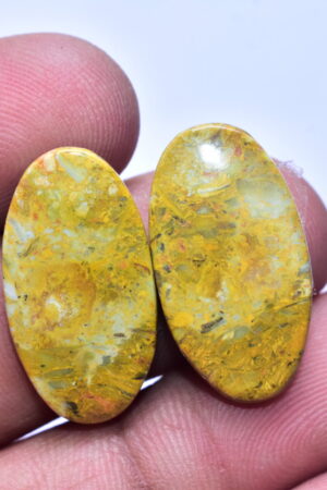 Bumble Bee Jasper Pair Gemstone / Oval Shape / 25.05 ct. / 24x13x4 mm. / Loose Gemstone S-147