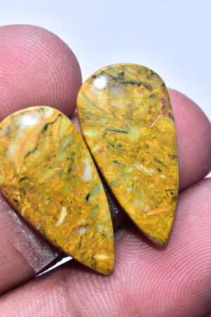 Bumble Bee Jasper Pair Gemstone / Pear Shape / 19.85 ct. / 25x12x4 mm. Loose Gemstone S-147